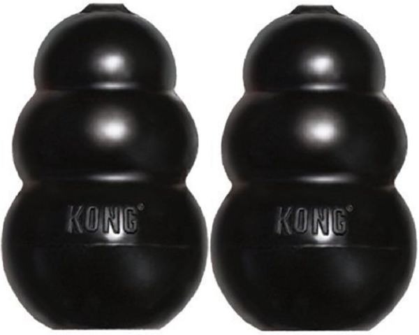 KONG Extreme Dog Toy 2-Pack, Large - Tough Stuffable Chew Toys for Aggressive Chewers, Black