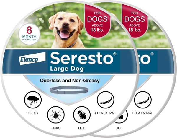 Seresto Large Dog Flea & Tick Prevention Collar, dogs over 18 lbs, 2-Pack