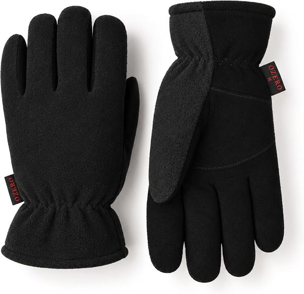Winter Gloves for Men Women: -20°F Thermal Warm Deerskin Polar Fleece Cotton Glove
