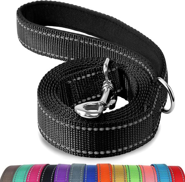 Joytale Reflective Dog Leash for Medium & Large Dogs, 6 FT x 1", Black